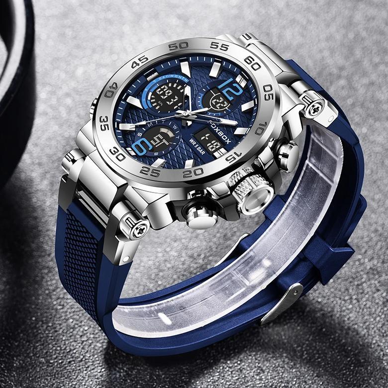 PAKET HEMAT FOXBOX JAM TANGAN PRIA ANTI AIR ORIGINAL LIGE DIGITAL ANALOG ASLI TALI SILIKON JAM TANGA