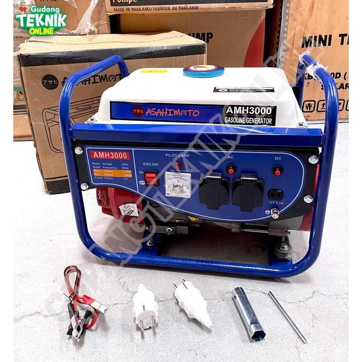 Genset Listrik 1300Watt ASAHIMOTO AMH3000 / Power Generator 1300W AMH 3000 - Genset Generator Gasoli