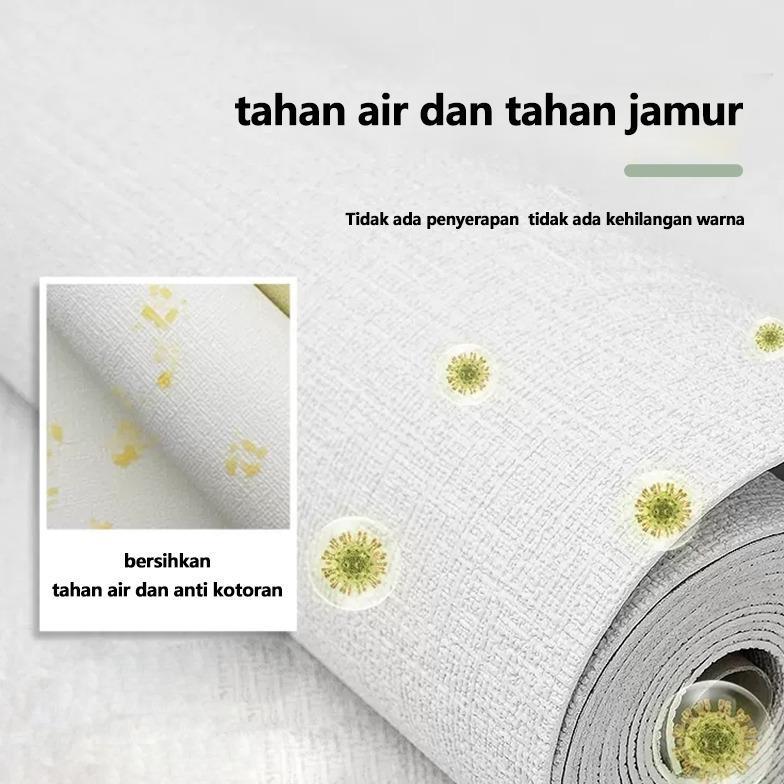 PAKET HEMAT ZUOSHU - WALLPAPER LINEN ROLL WALLPAPER DINDING DEKORASI KAMAR WALLPAPER FOAM STICKER DI
