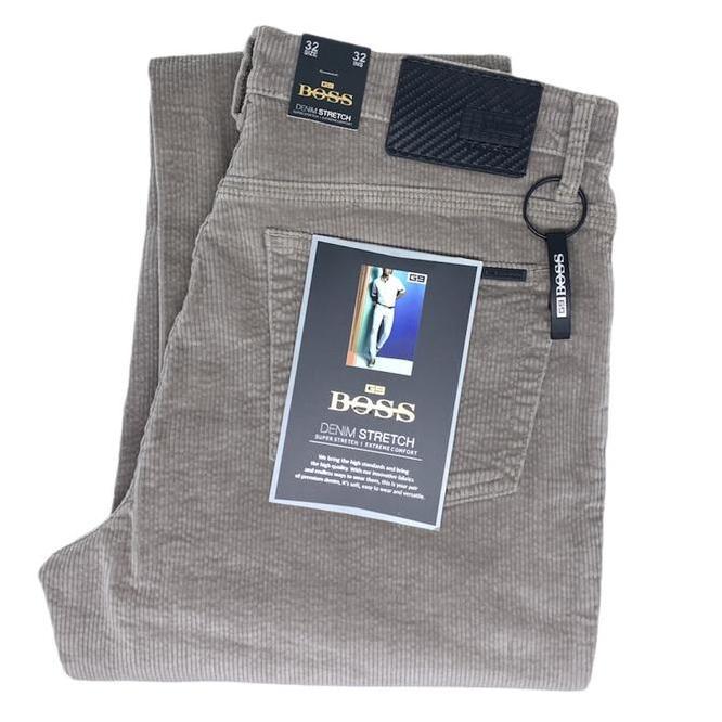 Celana Pria Corduroy Celana Pria Corduroy Light Brown Standar Stretch Boss Krem