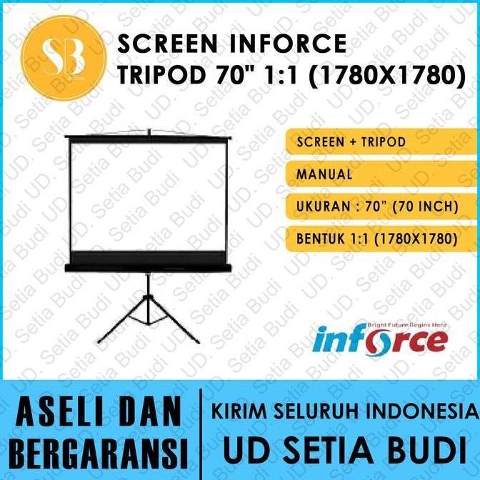 Layar Proyektor Tripod Inforce Manual 70" 1:1