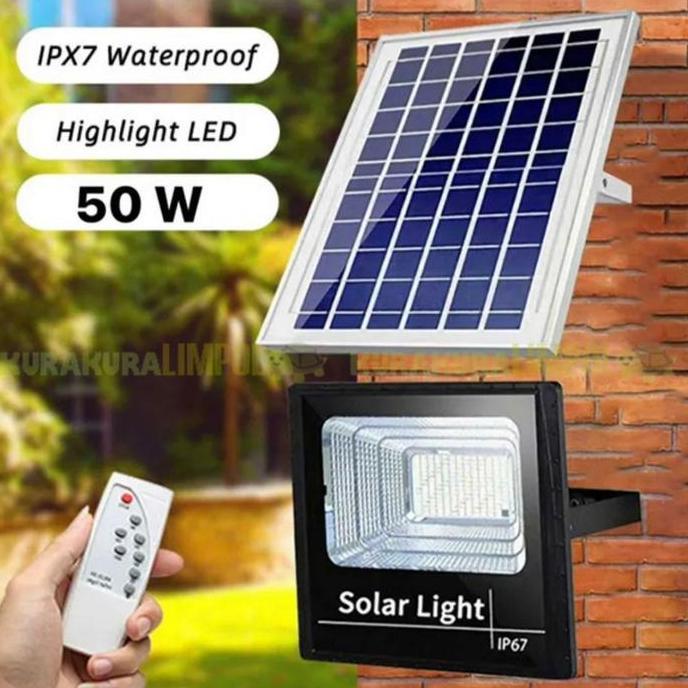 lampu sorot solar panel 50 watt 50w lampu tembak panel surya 50 wat