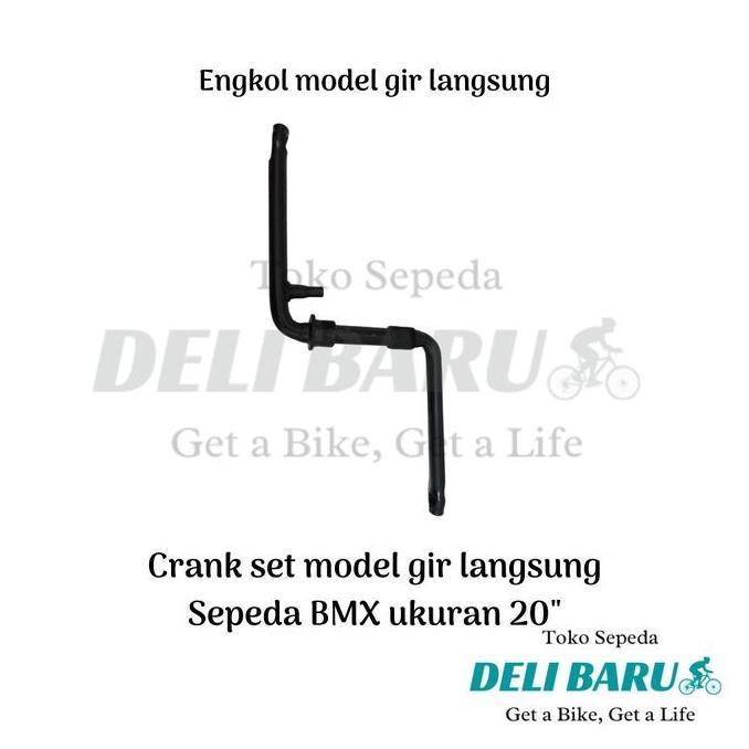 Crank set gear tengah gir langsung sepeda 20 BMX 1 set