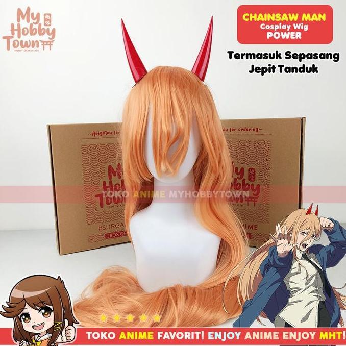 Wig Rambut Palsu Cosplay Anime Chainsaw Man : Power