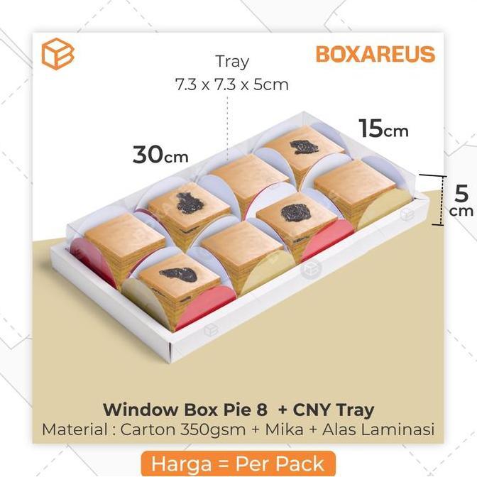 BERKUALITAS - Dus Mika Imlek Pie Packaging CNY Dus Sekat 8 Egg Tart Dus Kue | WB Pie 8