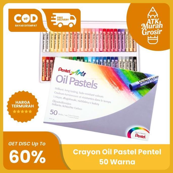Crayon Mewarnai / Oil Pastel Pentel 50 Warna