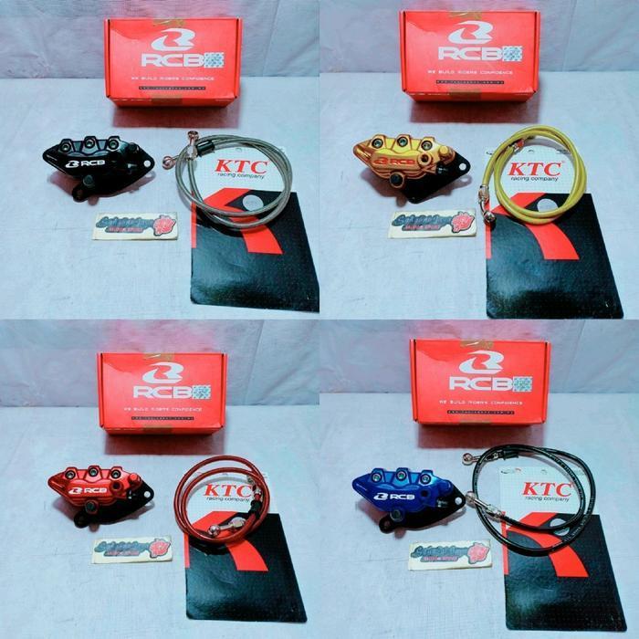 Kaliper Depan Rcb 2 Piston + Selang Rem Depan Ktc 92Cm Beat Karbu Beat Fi Scoopy Karbu Scoopy Fi Var