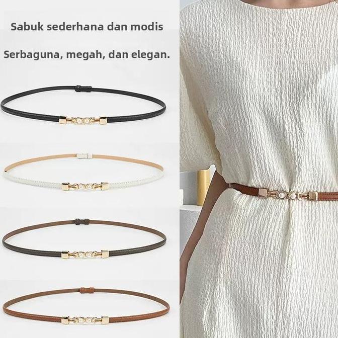 Promo Ikat Pinggang Wanita Kulit Pu Gesper Kecil Ring Belt Casual Baju Dan Celana Fashion Trendy Sab