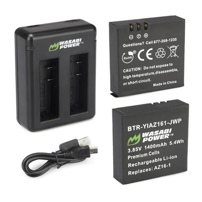 Wasabi Power Battery & Charger KIT for Xiaomi YI 360 VR YI360 YI360VR 360VR Baterai Kamera Action Ca