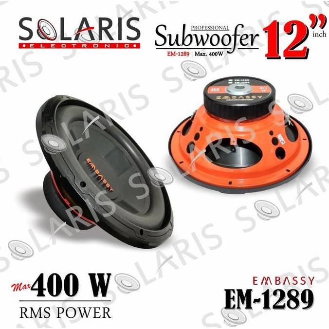 Subwoofer 12 Inch Double Coil Embassy Em-1289 Speaker Bass