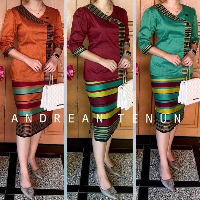 BEST SELLER ROSHA SET TENUN BLOUSE & ROK-BAJU NATAL-BAJU KANTOR-BAJU FORMAL