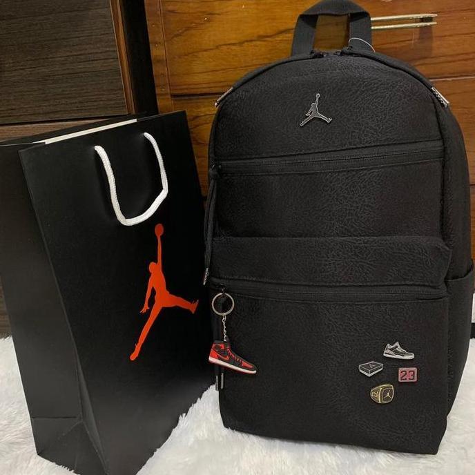 HARGA PROMO Tas Ransel Jordan Rupture Leather Original Black Backpack