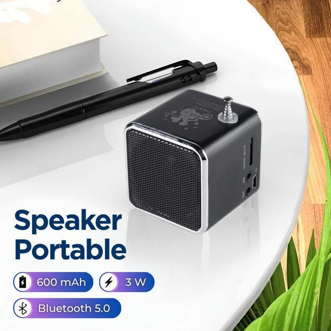 AZBOMO NBY Speaker Bluetooth Portable Mini 3W Bass Bluetooth 5.0 FM Radio USB TF Card AUX MP3 Player