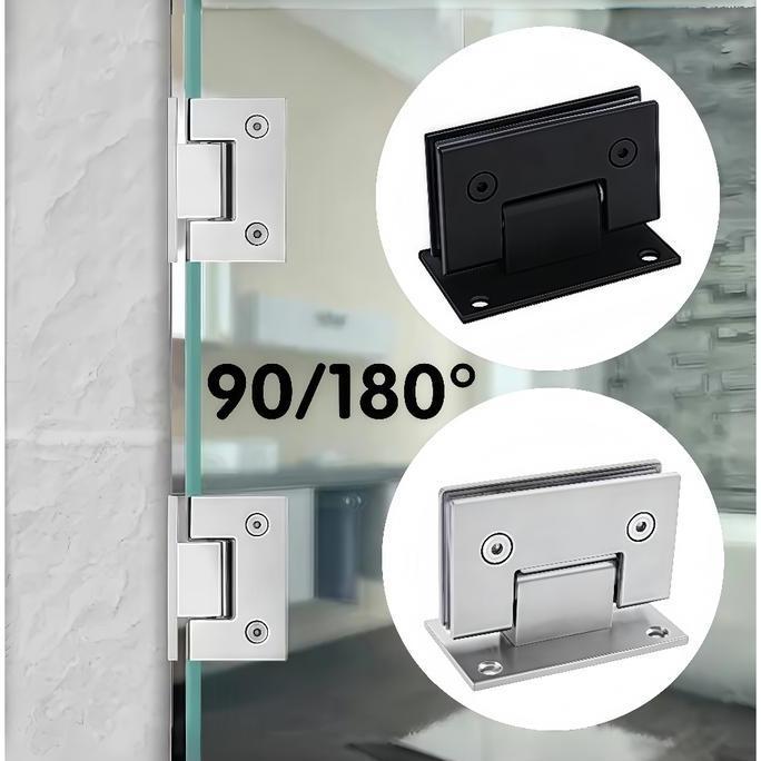 OVERAJA Engsel Pintu Kaca Jepit 90 180 Derajat Engsel Shower Engsel Kaca Shower Engsel Kaca Lemari