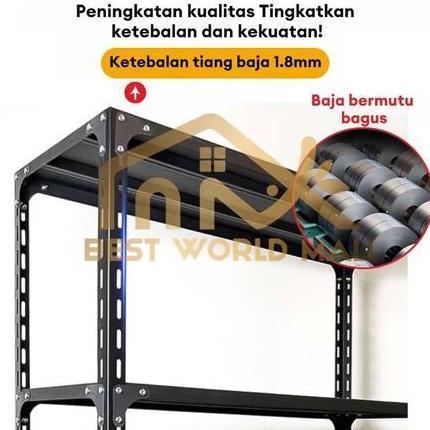 AZBOMO BM-Dikirim dari Surabaya-Rak Susun Rak Besi Siku 5 Susun Rak Gudang Rak Besi Siku Lubang Rak 