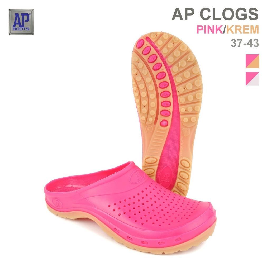 Terbaru Ap Clogs Pink - Sandal Slop Clogs Wanita Fashion Karet