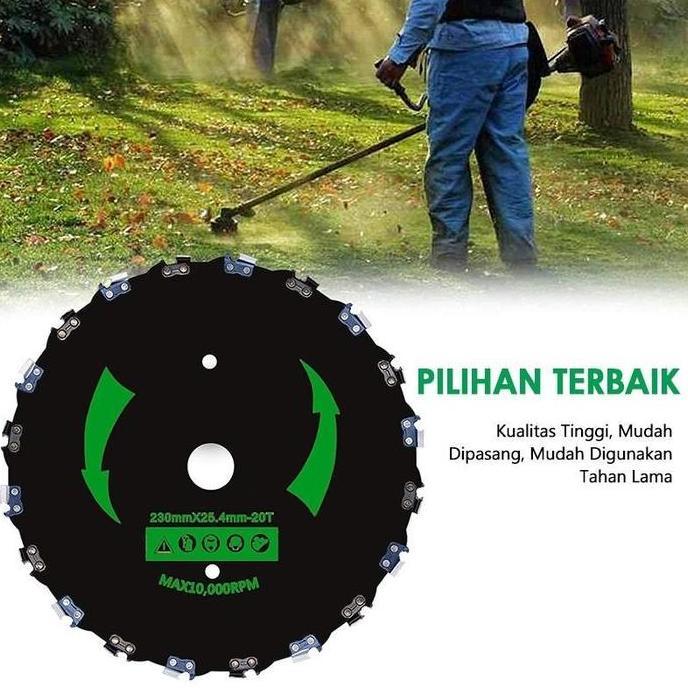 KASDIUM Bilah Melingkar Mesin Pemotong Rumput 20 Gigi Rantai Gergaji 9 Inch Baja Mangan Tahan Aus Ke