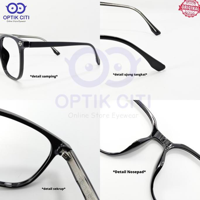 Kacamata Pria Wanita Kotak Besar Vincenzo Vintage 63040 Original
