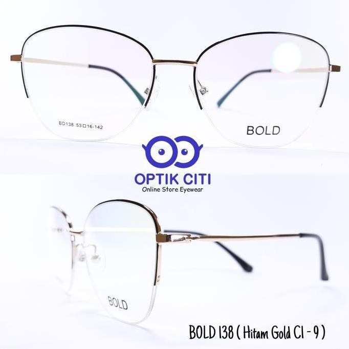 frame kacamata wanita bold 138 original stainless steel