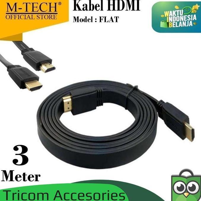 Kabel HDMI 3 Meter M-Tech Cable HDMI Flat 3 Meter