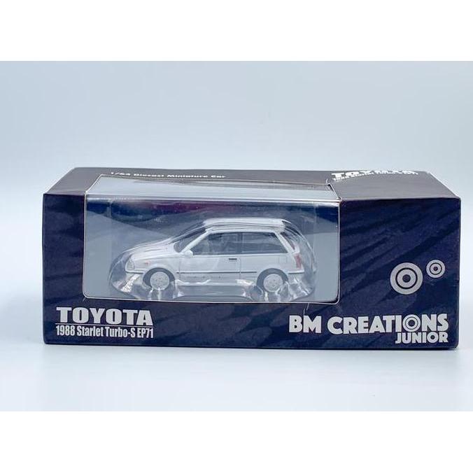 Scale 64 Diecast BM Creations Toyota 1988 Starlet Turbo-S EP71 White