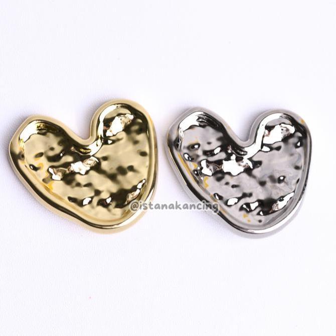 Kancing Jamur Lydia Heart | Aksesoris Kancing Besar 45mm Unik Mewah Premium Button | Istana Kancing