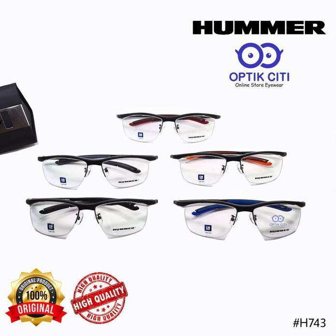 New  Frame Kacamata Pria Sporty Hummer 743 Original