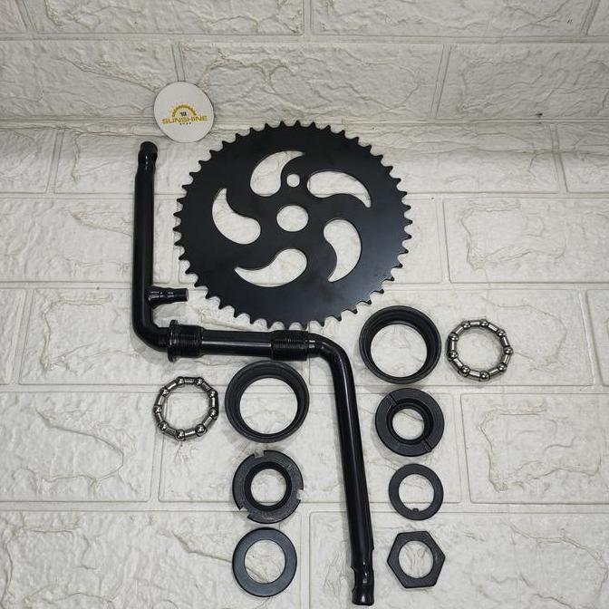 Crank 44T Sepeda BMX 20 Full Set Gir Tengah As Langsung BB Besar