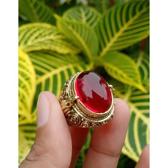 NEW cincin akik batu merah siem / cincin akik merah siem ring Cakra Bali [terbaik][terlaris]