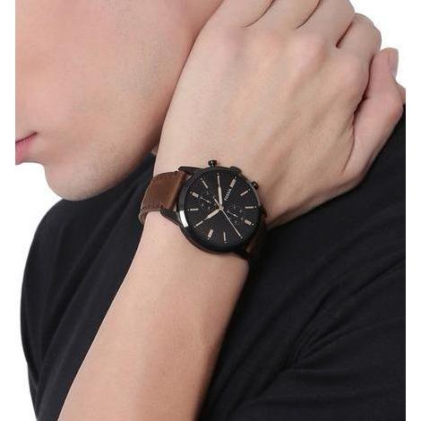 [ORIGINAL] Jam Tangan Pria Fossil FS5437 Townsman Chronograph Brown