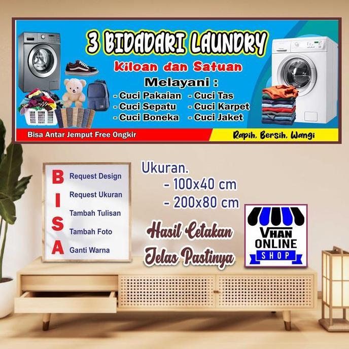 Ready  Design Banner Spanduk MMT Laundry Atau Jasa Cuci Pakaian