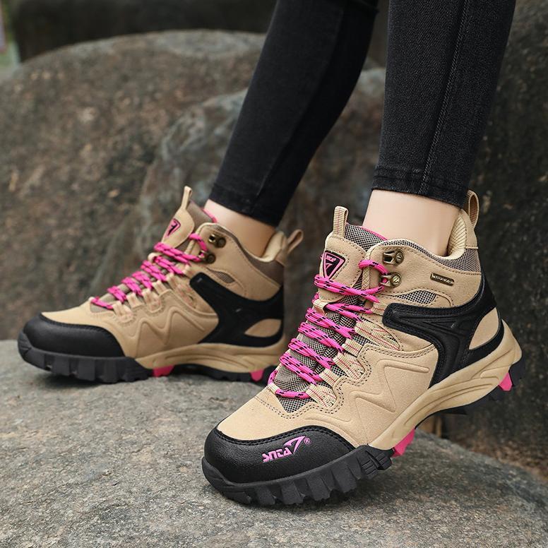 Official Sepatu Gunung Wanita Pria Snta 615 / 503 Grey Red Waterproof Original Outdoor Hiking Campin