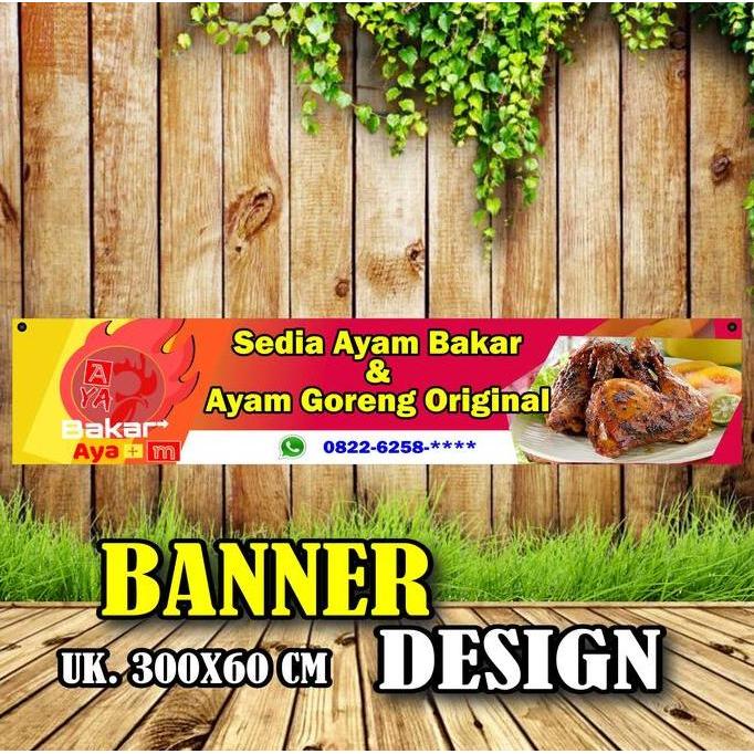 Ready !!! Banner Spanduk Ayam Bakar dan Ayam Goreng, Murah Bagus