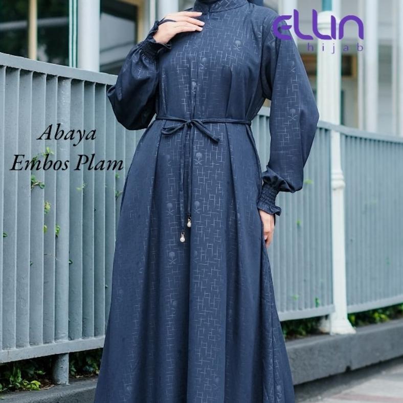 NEW DEALS ELLIN HIJAB - ABAYA WANITA EMBOSS PALM BUSUI FRIENDLY