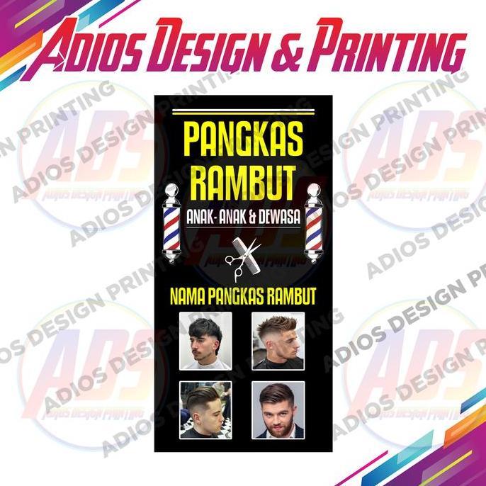 Ready  Spanduk Banner Plang Pangkas Rambut / Banner Spanduk Pangkas Rambut