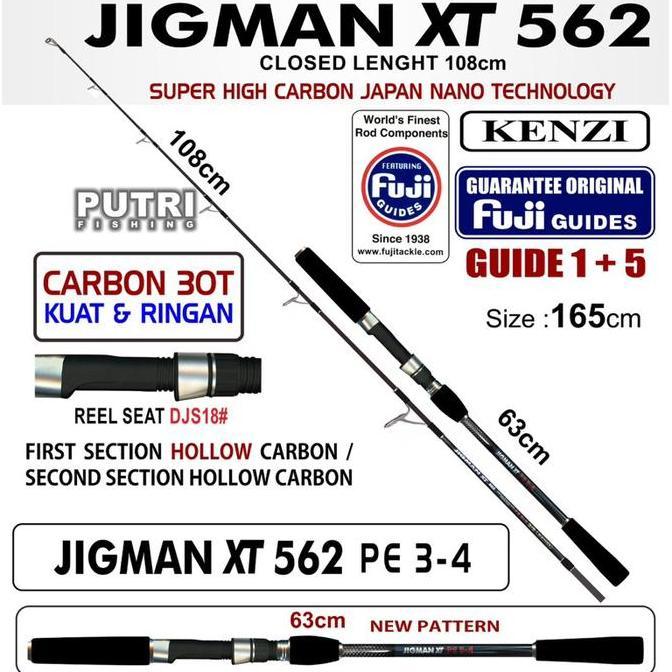 JORAN KENZI JIGMAN XT 562 JIGGING SPINNING PE 2-3 PE 3-4 PE 4-5 Fuji Guides Hollow Carbon