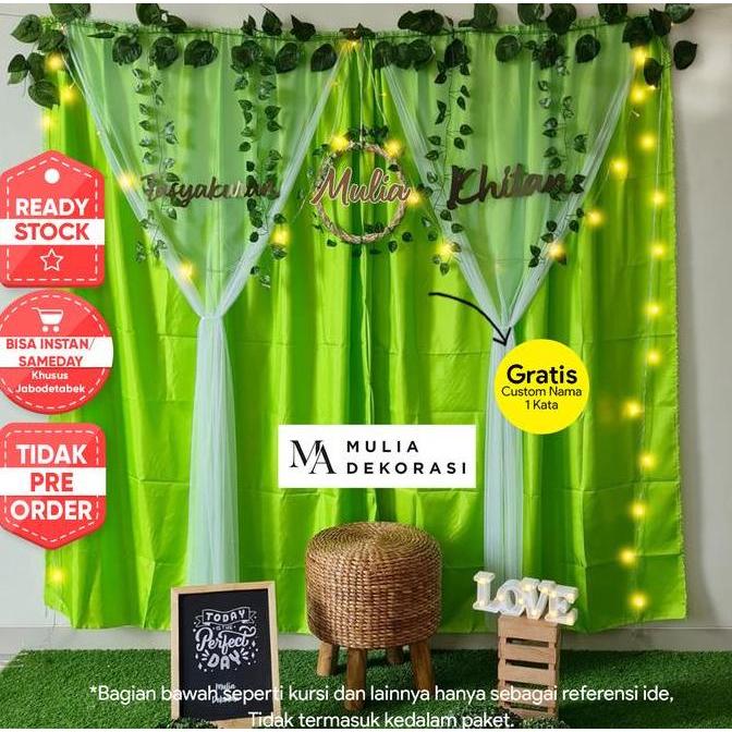Dekorasi Backdrop Tasyakuran Syukuran Khitan Aqiqah 4 7 Bulan Paket W murah