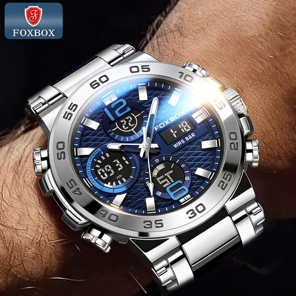 NEW FOXBOX Jam Tangan Untuk Pria LED Tahan Air Olahraga Elektronik Jam Tangan Silikon Jam Tangan  LI
