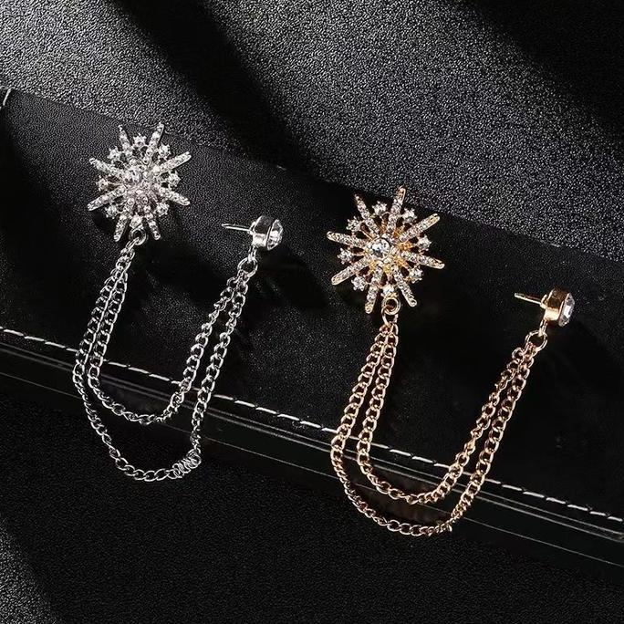 Lapel Pin Bros Aksesoris Pin Jas Blazer Melayu Rantai Baju Pin Baju Melayu Rumbai Rantai Baju Melayu