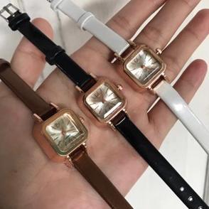 NEW Jam Tangan Kotak Jam Tangan Korea Model Kotak Jam Tangan Fashion Import Jam Tangan Wanita Jam Ta