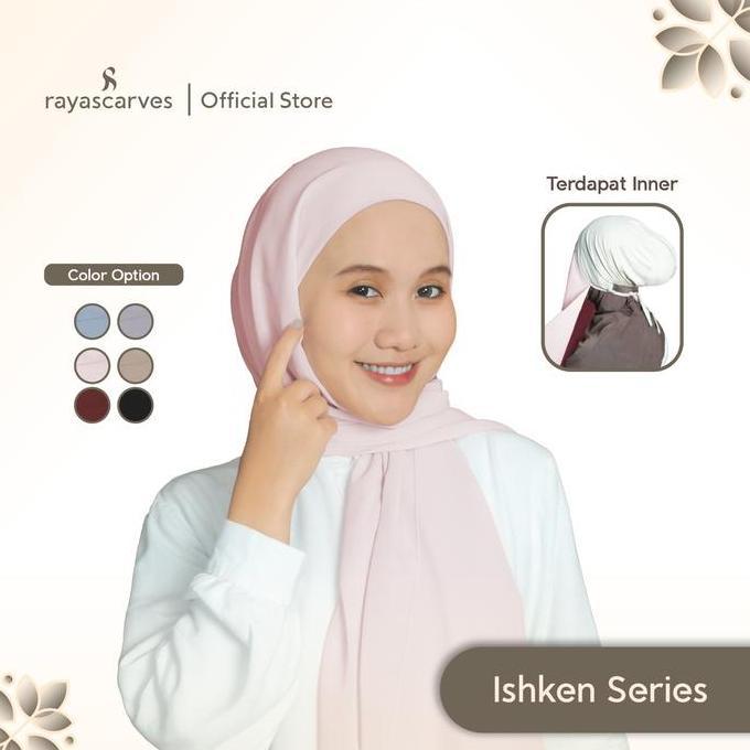Rayascarves - Pashmina Instant 2 in 1 - Pashmina Inner Ceruti - Inner Ciput Tali Rayon Airflow Premi