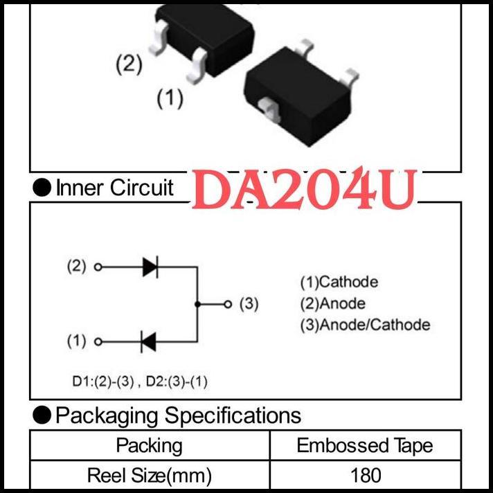BEST DEAL 10PCS DIODA SMD DA204U 20V 100MA SOT-323 DIODE ARRAY MARK K 