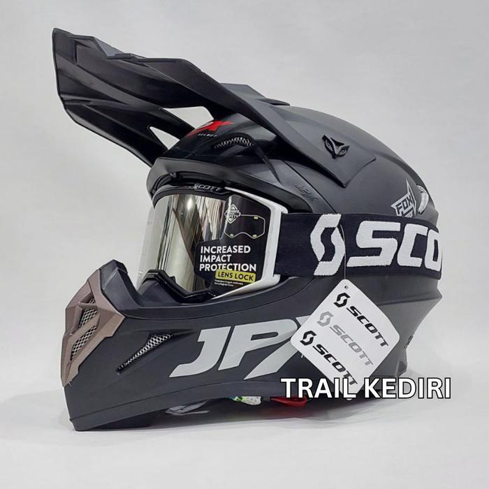 Jpx Cross Black Dop Fox 1 Google Scott Helm Trail Original Dan Terpercaya