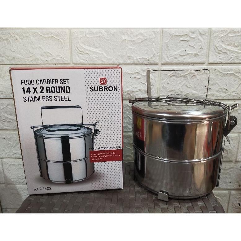 Big Sale Rantang Stainless Stell Jepit 2 Susun 14Cm / Rantang Jepit Kecil / Rantang Makanan 14X2 Kec