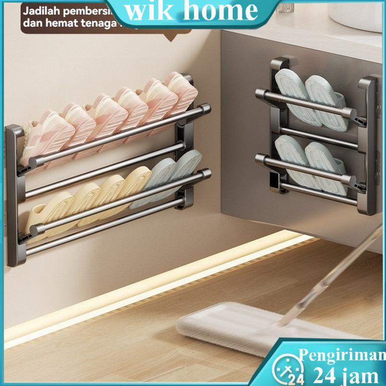 Promo [Cod]Rak Sepatu Gantung Susun Shoe Rack Holder Tempat Sandal Panci Dapur Dinding Belakang Pint