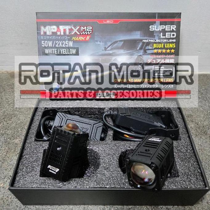 TERBARU - MINI PROJIE PRO7 MP.1TX Mark II Super LED Blue Lens 2x25W / MP1TX MK2 / MINI PROJIE 1 MATA