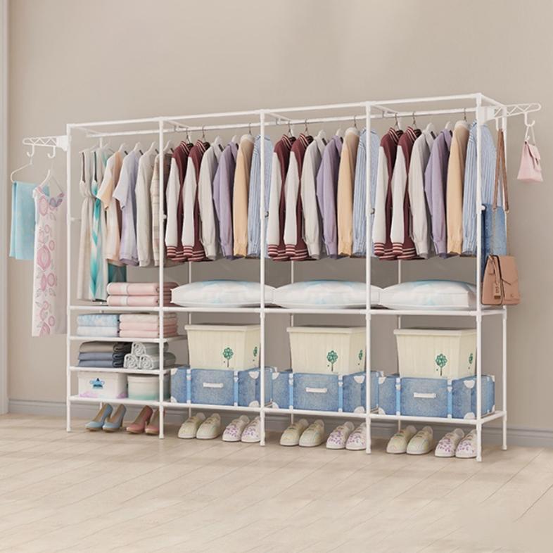 Promo Bulan Ini Rak Baju Portable 3/4 Baris Multifungsi Lemari Besi Lantai Kamar Pengering Pakaian R