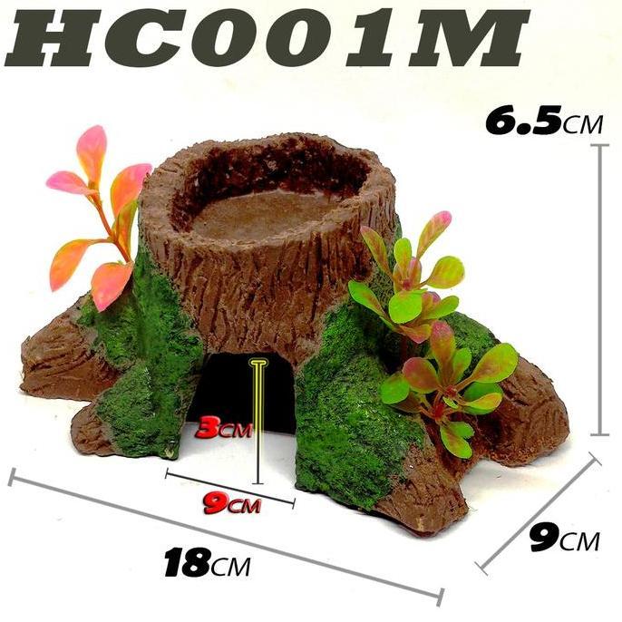 HC002M GOA PERSEMBUNYIAN REPTILE 3IN1 HIDING CAVE+WATER FEEDING DISH+BASKING KELOMANG RUGOSUS BREVIM