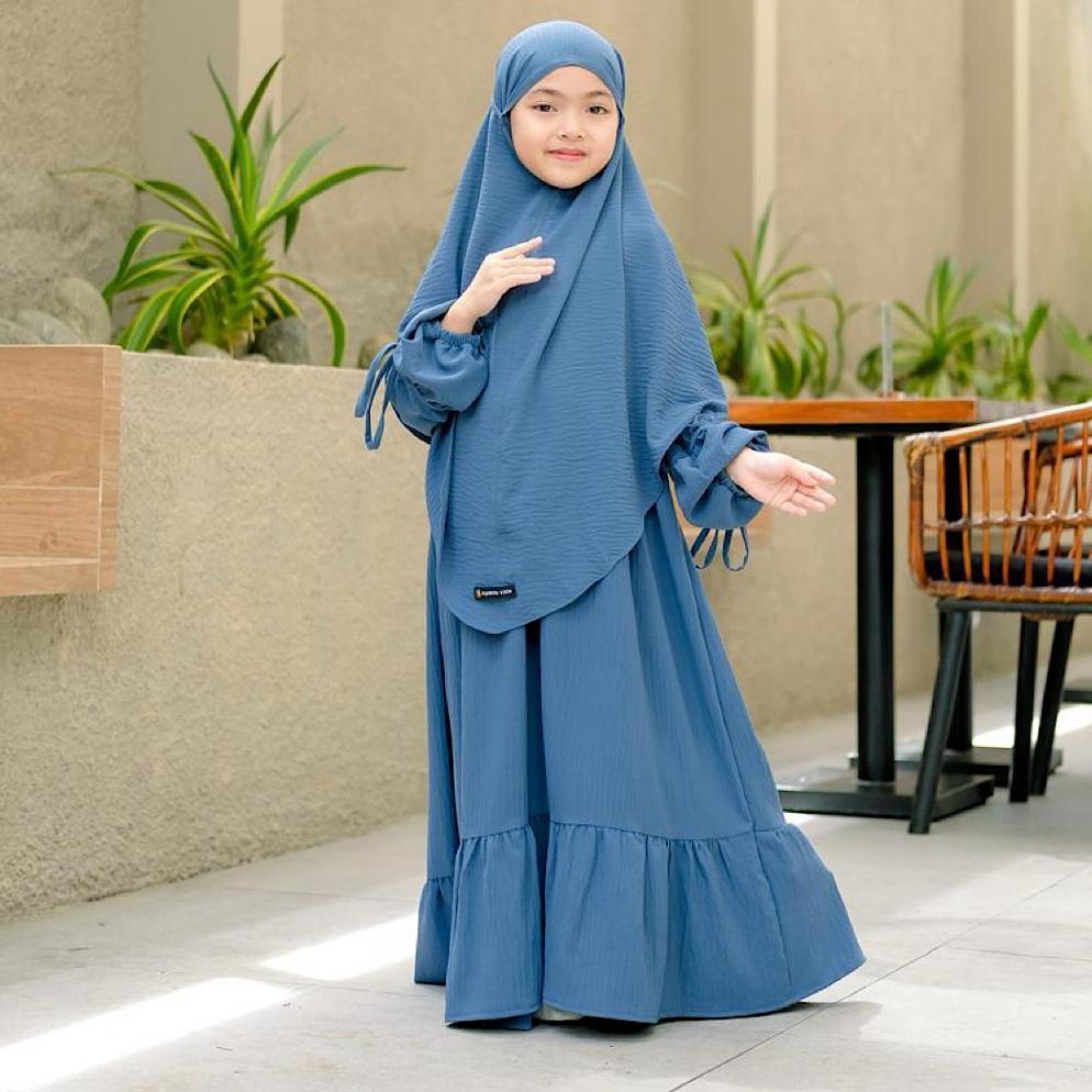 SUPER DEAL SYAKILA KIDS-MEDINA SET GAMIS ANAK SYARI KHIMAR BERGO FREE CADAR BANDANA UNTUK USIA 2 SAM