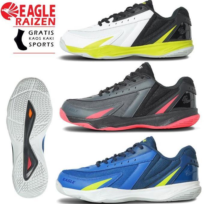 Sepatu Badminton Eagle Raizen Warna Putih Original Sepatu Bulu Tangkis Eagle